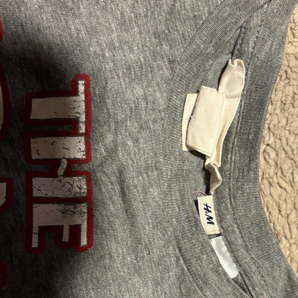 Gray T-Shirt with Red Sequin Rolling Stones Design made for H&M - Picture 3 of 6
